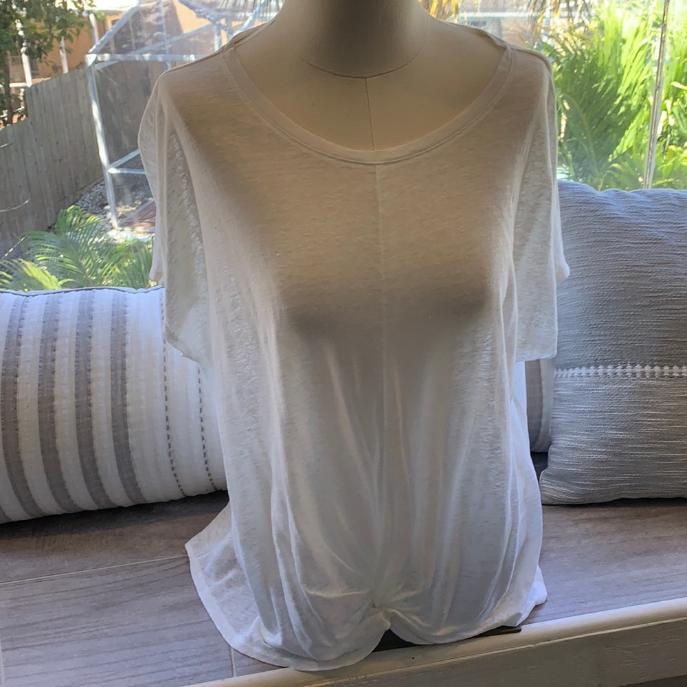 Lou & Grey by LOFT Linen White T-shirt